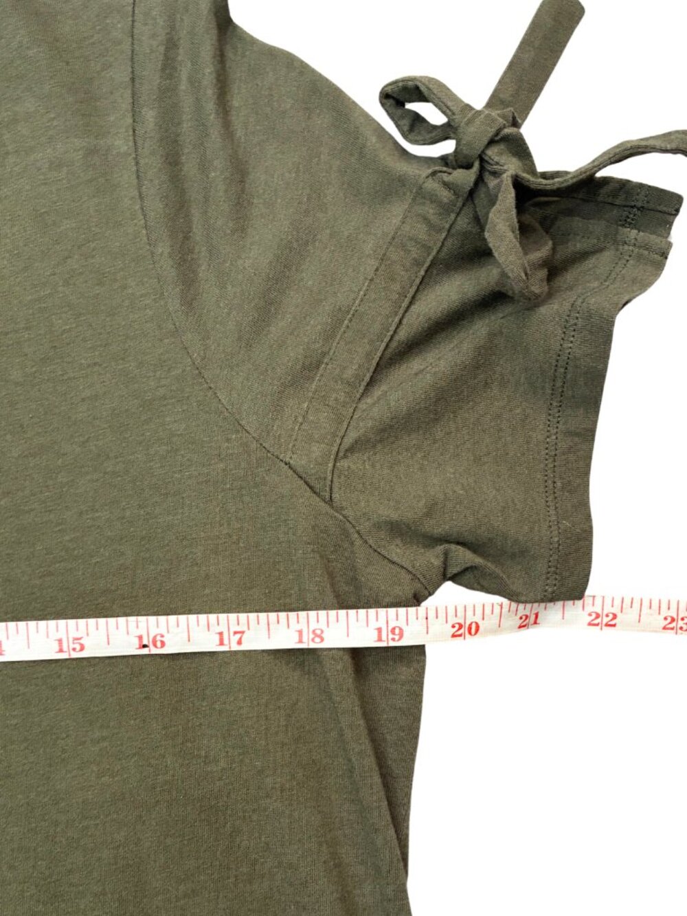 MICHAEL Michael Kors Women's L Olive Green Tie Sleeve Top Quiet Luxury Casual - Picture 6 of 12